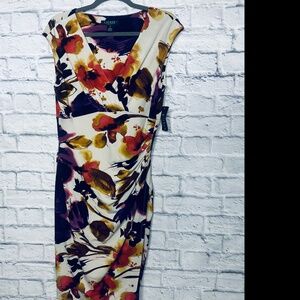 Vintage Lauren Ralph Lauren Dress 12 Empire Waist Ruched Bodycon– NWT